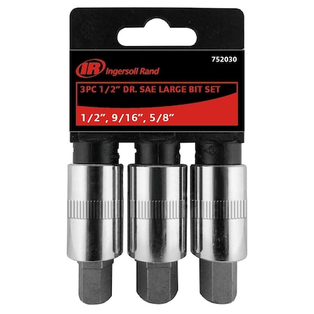 Ingersoll-Rand 3Pc SAE Large Hex Bit Socket Set 752030